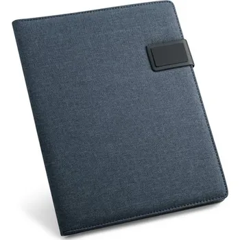 RIORDAN. Složka A4 v imitaci lnu a PU s linkované stránky - Modrá, Firemní dárkové předměty s vlastním potiskem