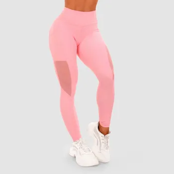 GymBeam Dámské legíny Mesh Panel pink L růžová