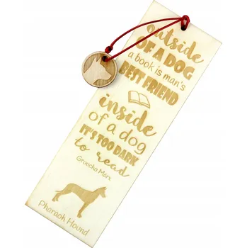 Doplněk ke knize Faraonský pes - gravírovaná záložka do knihy se psem, jméno psa