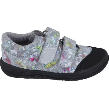 Dívčí tenisky Jonap barefoot B22 šedé motýlci Slim 24
