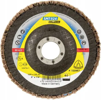 Brusný kotouč TALÍŘOVÝ BRUSNÝ KOTOUČ 125/40 SMT 924. KLINGSPOR