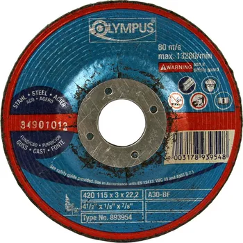 Řezný kotouč Řezací kotouč na kov OLYMPUS 115x3,0 konvexní