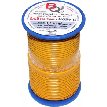 elektrický kabel Kabel LGY/H05V-K 0,75 mm2 25 m Žlutý