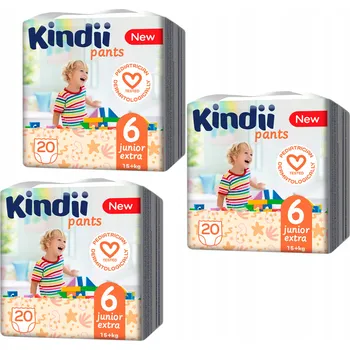 Plenkové kalhoty Kindii Plenkové Kalhotky Savé kalhotkové pleny Junior Extra velikost 6 (15+ kg) 20 ks +