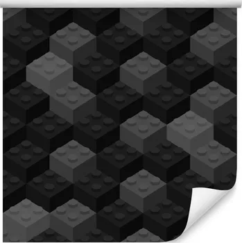 Tapeta Tapeta pro děti Šedé kostky jako Lego vzor