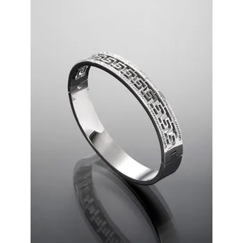 Náramek Prosperk Náramek z chirurgické oceli ornament s krystalky stříbrná S4010