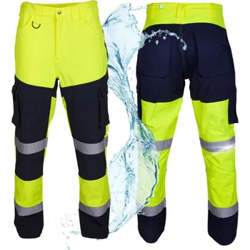 Pracovní obuv Zateplené pracovní kalhoty s fleecem, reflexní, pánské, voděodolné, do pasu, velikost 3XL