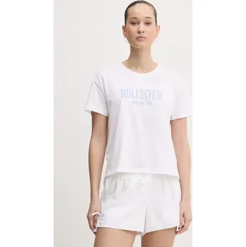 Pánské tričko Bavlněné tričko Hollister Co. bílá barva, KI357-5000 KI357.5000.100 00X, vel. XXS