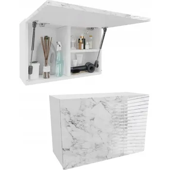 Koupelnový nábytek Závěsná koupelnová skříňka ORA 60 x 40 x 25 cm, police do koupelny, čelo MARMUR (mramor)