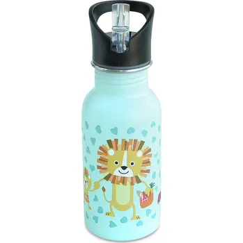 Dětská nerezová lahev Funny Jungle, 400ml, Iris Barcelona, mentolová