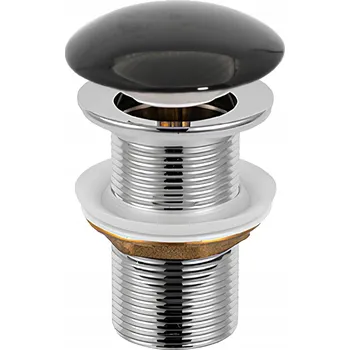 Sifon KOREK UMYWALKOWY CERAMICZNY do umywalki bez přepadu KLIK-KLAK ČERNÁ