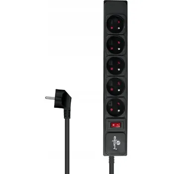 Napájecí kabel PRODLUŽOVACÍ LIŠTA PRODLUŽOVACÍ KABEL 5 ZÁSUVEK 3M ČERNÁ