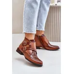 Dámské kožené kotníkové boty 06696-02 model 202112 Hnědá - Maciejka hnědá 39