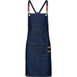 Exner Těžká laclová zástěra s překříženými pásky na zádech a PU prvky Barva: modrá námořní, Velikost: 80 x 70 cm EX283