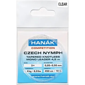 HANÁK Competition ujímaný monofilní návazec Czech Nymph 4,5m