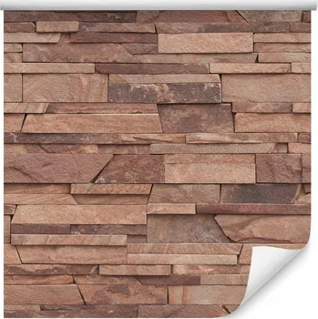 Fototapeta Tapeta do obývacího pokoje KAMEN Łupek 3D imitace cihly