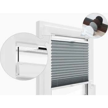 Roleta ZEBRA-SHOP PLISSÉ LUX / SIMPLE / SV.ŠEDÁ / PP159 - INVAZE Šířka v cm: 20, INVAZE: 80 - 110