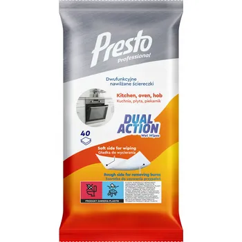 Utěrka Presto vlhčené utěrky 2v1 do kuchyně a na troubu, 40 ks