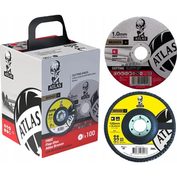 Brusný kotouč ATLAS x 100 řezný kotouč 125x1 + lamelový kotouč 125 P 40 inox ocel Atlas Bronze