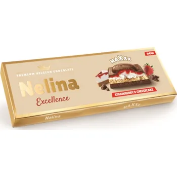 Čokoláda Nelly Chocolates Nelina Maxi čokoláda jahoda cheesecake 270g
