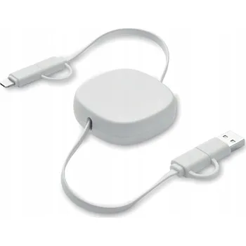 Navíjecí kabel 60 W. Vstup: Typ-C a Typ-A. Výstup: Typ-C a micro-B