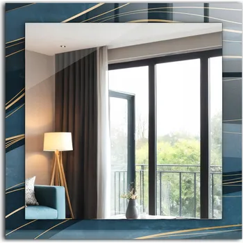 Zrcadlo Moderní designové závěsné zrcadlo s potiskem Abstraktní linie 60x60