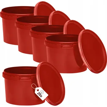 Dóza na potraviny Kbelík 20x 0,5L na potraviny ČERVENÝ s víkem
