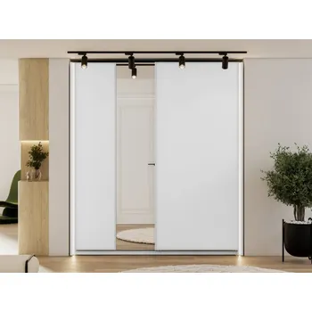 Nábytek Šatní skříň Maxi 2D 200 MX04, Osvětlení: osvětlení LED - bílé, Barva: bílá MIRJAN 5903211390807