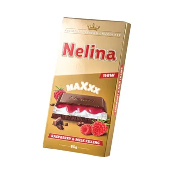 Čokoláda Nelly Chocolates Nelina Maxxx čokoláda malina 85g