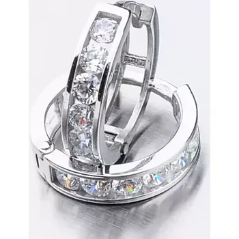 Náušnice Dětské náušničky bílé zlato 585 zirkon kroužky 52GZ-3345BBB