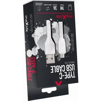 Datový kabel Kabel Maxlife USB - USB-C 1 m bílý