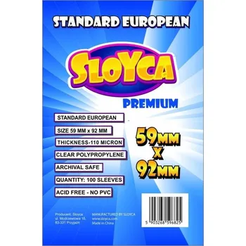 Příslušenství k deskovým hrám Sloyca Premium Standard evropská Obaly 59x92 mm 100 kusů