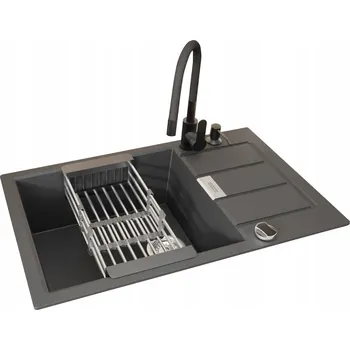 Granitový dřez GRANITOVÝ dřez JEDNOKOMOROVÝ Franke křemen onyx + Kuchyňská BATERIE GRADO