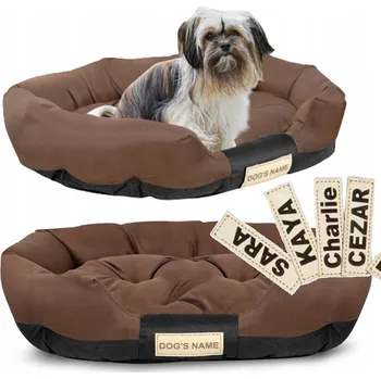 Pelíšek pro psa Potah Pelíšek pro psa kočku , vodotěsný, hnědý + jméno 115x95 cm