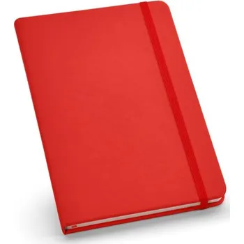 Blok HEMINGWAY. Poznámkový blok A5 z PU s hladkými listy - Červená, Firemní dárkové předměty s vlastním potiskem