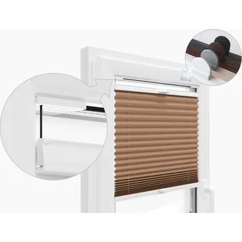 Roleta ZEBRA-SHOP PLISSÉ LUX / SIMPLE / SV.HNĚDÁ / PP156 - INVAZE Šířka v cm: 21, INVAZE: 80 - 110