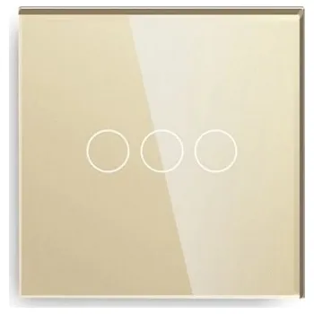 vypínač Dotykový trojitý vypínač Bseed, zlatý BS0018WF