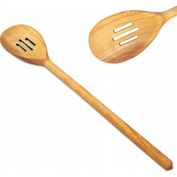 Vařečka Dřevěná ŠVÉDSKÁ VAŘEČKA do kuchyně, třešňové dřevo, s výřezy, 30 cm