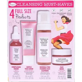 theBalm To The Rescue® To The Rescue® Moringa Tree čisticí pleťová pěna s hydratačním účinkem 155 ml + To The Rescue® Complexion rozjasňující pleťové sérum se zklidňujícím účinkem 30 ml + To The Rescue® Gentle Face Scrub jemný čisticí peeling na obličej 3