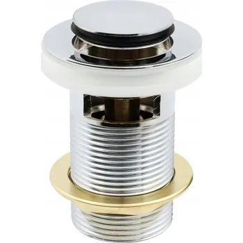 Sifon Zátka s přepadem klik-klak kulatý Hydroland stříbrná