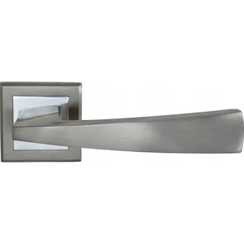 Dveřní kování KLIKA LARGA NIKL SATÉN CHROM ČTVERCOVÁ ROZETA