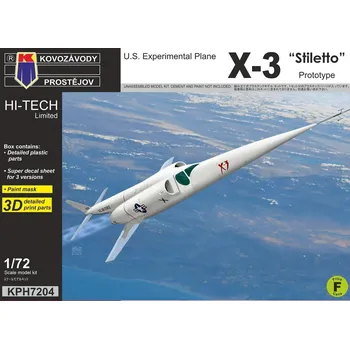 Plastikový model 1/72 X-3 Stiletto Prototype (3x camo) HI-TECH