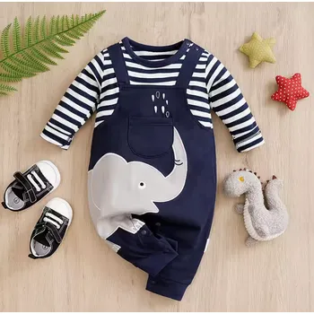 Kojenecký overall Bavlněný kojenecký overal se slonem Velikosti: 3-6 M (66 cm)