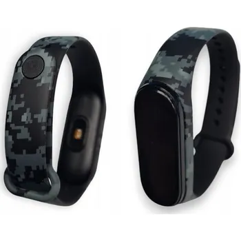 Pouzdro na mobilní telefon Řemínek pro Xiaomi Mi Band 7 - odstín pixelu Maskáčový - kamufláž v silikonovém pásku