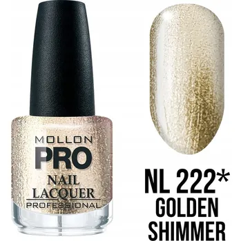 Přípravek na nehty 222. Zlatavý lesk - Klasický lak na nehty Hardening Nail Lacquer 15 ml - Mollo