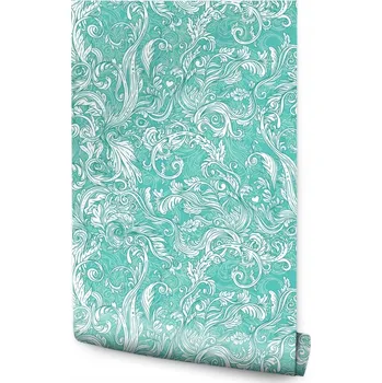 Fototapeta Tapeta Tyrkysová - Barokní vzor / 110917691
