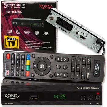 Příjem digitálního pozemního vysílání DVB-T2 tuner Xoro HRT 7624