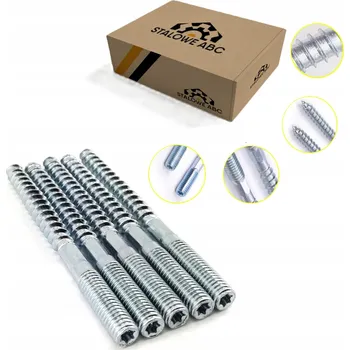 Vrták Šroubovací kolík do dřeva s dvojitým závitem M6x60 Pozink balení 25 Ks.