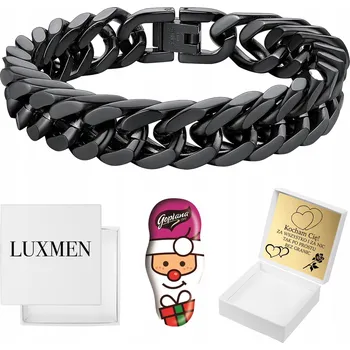 Náramek PÁNSKÝ NÁRAMEK ČERNÝ PANCÉŘOVÝ MASIVNÍ OCELOVÝ NÁRAMEK 15MM 96G GRAVÍROVÁNÍ