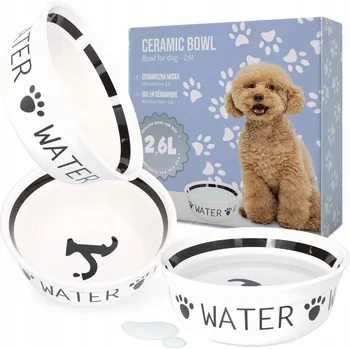 Miska pro psa Jedna keramická miska bílá 2,6 l